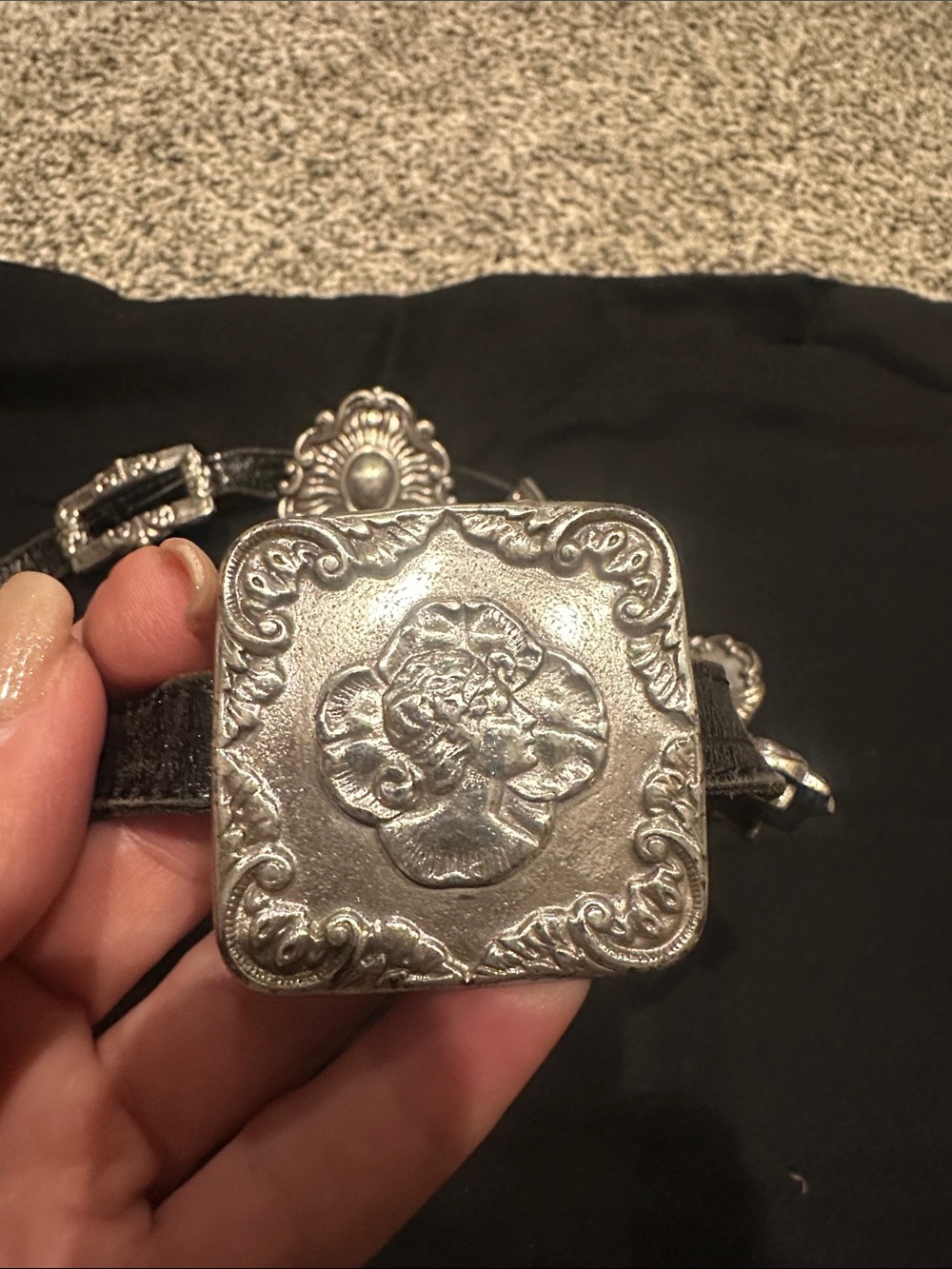 ๐๐บ๐ธ1993 Vintage Brighton Silver Western Concho Link Belt - Picture 5 of 11